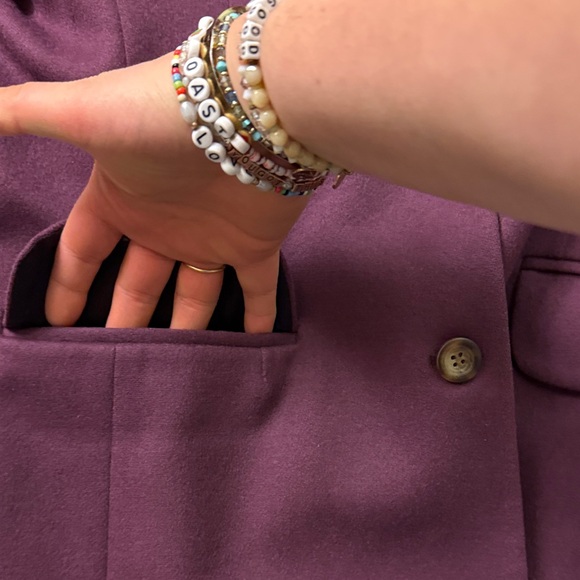 L.L. Bean Purple wool cashmere blend Blazer size 4R - Picture 4 of 12